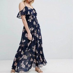 Abercrombie & Fitch | Navy Floral Maxi Dress, Size S